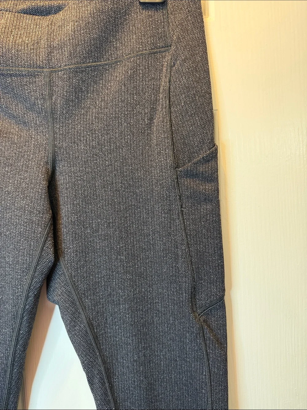 lululemon athletica Dark Charcoal Ribbed High-Waist Leggings with Side Pockets